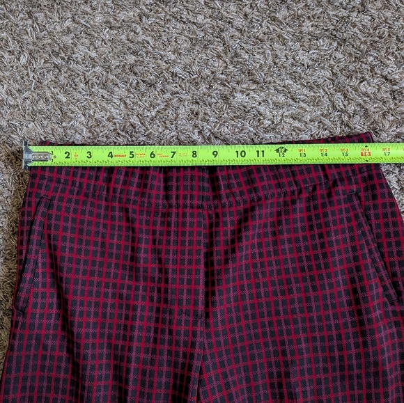 NWT J.Jill Black/Red Checkered Ponte Slim Leg 30" Pants Women's M - Picture 6 of 7